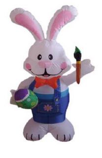Bunny with paintbrush 4 ft Inflatable Lawn Decoration