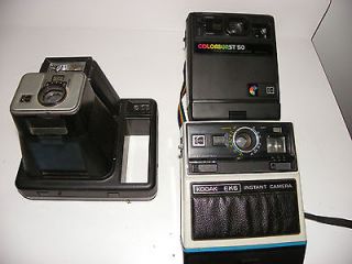 LOT of 3 Vintage Kodak Instant Cameras EK6 Colorburst 50