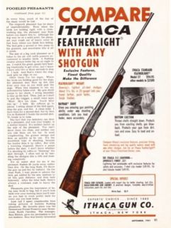 Ithaca Featherlight Model 37 1961 Print Ad