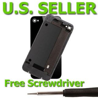 iPhone 4 4G Model A1332 Black Real Glass Back Rear Cover Battery Cover 