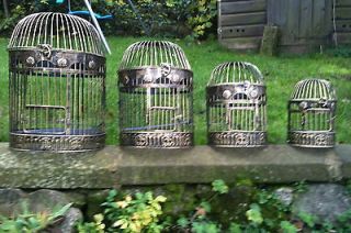 EXTRA SMALL SIZED GOLD COLOURED ORNATE IRON ORIENTAL BIRD CAGE