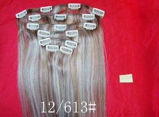   15 18 20 22 7PCS Clip in 100% remy human Hair Extensions REAL