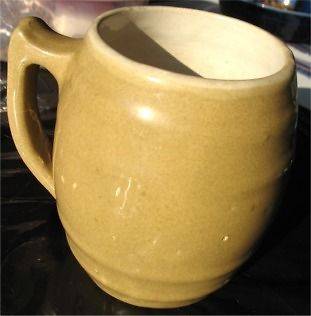 Uhl Pottery Co. Stoneware Barrel Mug #16 Beige Taupe Tan Huntingburg 