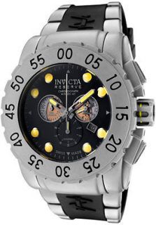 Invicta Reserve Diver Leviathan Grey I.P. S.S. Yellow Accent Watch 