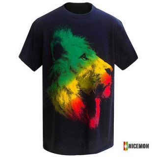   Reggae Rastafari Rasta Selassie Africa T Shirt Marley Jamaica LION