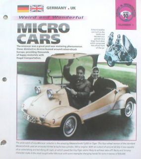 MICRO CARS Brochure Messerschmitt, Isetta, Bond Bug,