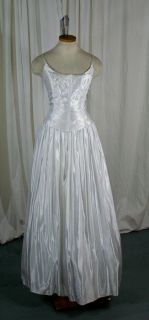 White Wedding Dress with Silver Embellishments by Jessica McClintock
