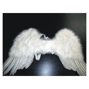 Small White Marabou & FEATHER ANGEL WINGS fairy bird costume Womens 