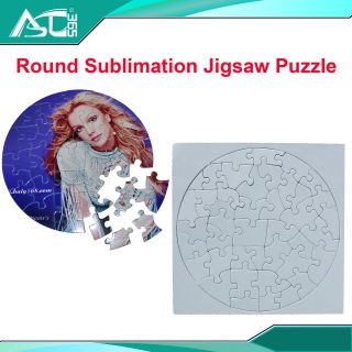 20set Blank Round Sublimation Jigsaw Puzzle Child Toy Heat Press 