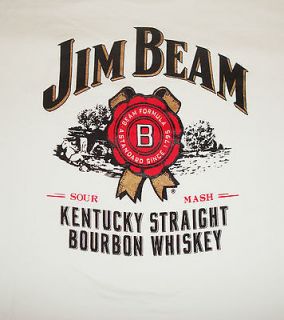 Jim Beam White Mens T Shirt Short Sleeve Size XL