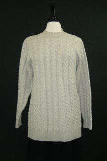   90s Chunky Cable Knit Slouch Comfy Wool Fisherman Sweater Jumper M