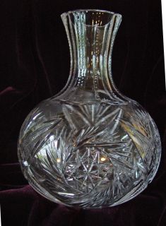   Sparkling Cut Glass Carafe / Antique Water Jug or Wine Decanter ABP