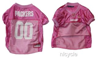 GREEN BAY PACKERS PINK MESH Pet Dog JERSEY with NFL PATCH XS S M L