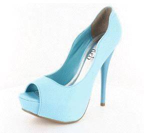 Sale Euro Designer Peep Toe Size 11 High Heels Light Blue #NEUTRAL
