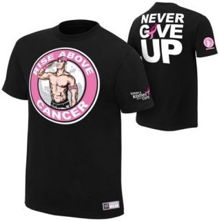 John Cena RISE ABOVE CANCER WWE Authentic T Shirt OFFICIAL LICENSED 