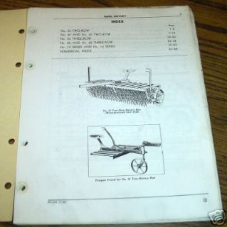 John Deere Horse & Tractor Rotary Hoe Parts Catalog jd
