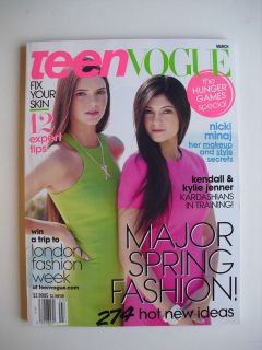 KENDALL & KYLIE JENNER March 2012 Teen Vogue NICKI MINAJ