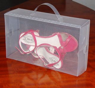 Women Plastic Stackable Shoe Storage Boxes Clear