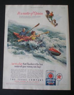 Texaco Havoline Motor Oil 1953 Ad   Kayaks