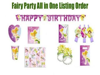 Fairy Tinkerbell Birthday Party Supply All In One Listing Princess 