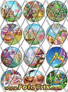 Edible Image Birthday Cake Decoration Cupcake Toppers Candyland CC120S