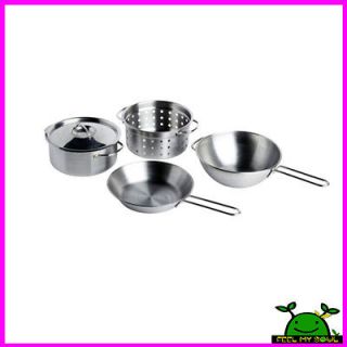 Ikea Childrens Kitchen Cookware Set Pans Pots 4PC New