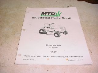   MACHINE MTD 614 619 SERIES LAWN TRACTOR PARTS LIST MANUAL BOOK 1997