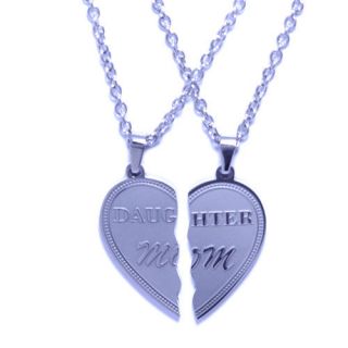 Pendant Mother & Daughter (2pcs) Stainless Steel Necklace Family Gift