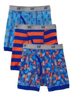 Gap Kids NWT Football Sports BOXER Briefs 3 Pack Pairs Underwear 6 7 8 