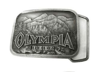 Vtg Olympia Beer Belt Buckle Advertising Logo Washington 1975 Pabst 