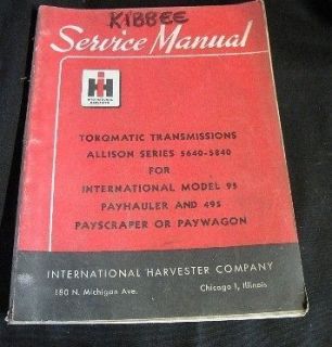 International Service Manual Allison Torqmatic Transmission 5640 