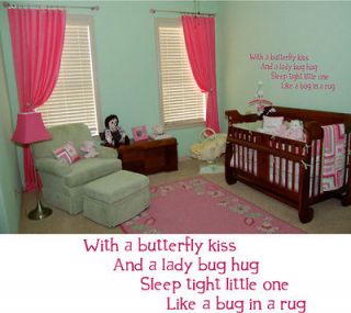 With A Butterfly Kiss Baby Room Wall Decal Nursery Deco