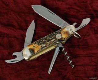 Boker Knives Knife Pocket Stag Camp Folding Folder Solingen Germany 