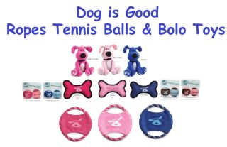 DOG IS GOOD Toys for Dogs   Nylon, Rope & Squeak Toys   BOLO  FREE 