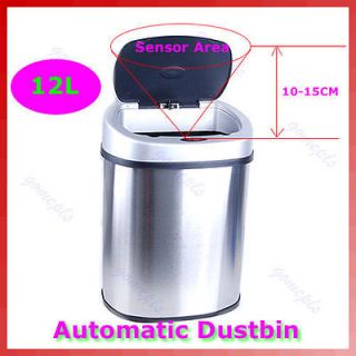   Sensor Cap opening Trash Can Waste Garbage Table Dustbin Dustbin 12L