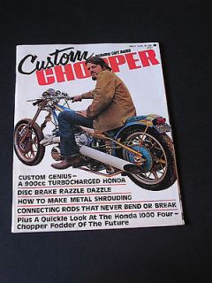 CUSTOM CHOPPER Magazine May 1975 CUSTOM GENIUS 900ccTURBOCHAR​GED 
