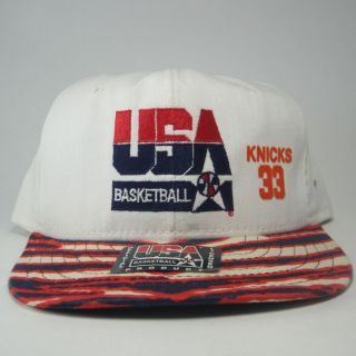   Olympics Zubaz Dream Team Patrick Ewing 33 Knicks Snapback Hat Cap