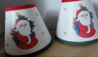 CHRISTMAS THEME LAMP SHADES FOR SMALL LAMPS CLIP ON FRAME SANTA WITH 