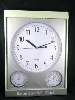 WALL CLOCK QUARTZ TEMPERATURE AND HUMIDITY SHED CONSERVATORY GARAGE 