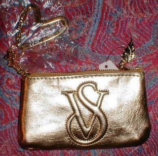 GORGEOUS GOLD VICTORIAS SECRET CLIP ON CHANGE PURSE WITH ANGEL WING 