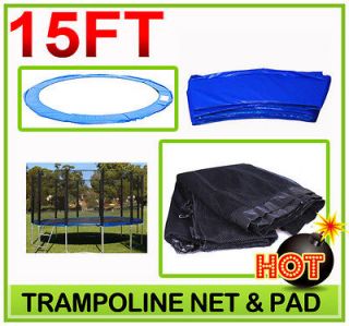 NEW 15FT Round Trampoline Safety Net & Pad Safe Blue Essential High 