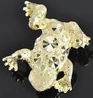   Hills 14K Yellow Gold Diamond Cut Toad Frog 3D Animal Pin Brooch