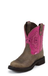 Justin Ladies Gypsy Boots   L9926  Brown/Fuchsia ​several sizes