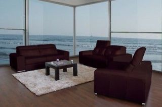 Full Leather Sofa Set  Modern Living Room Sofa Set   3 PC Set 