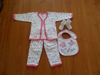 Newborn clothes bib kit / baby boy girl cute cotton pajamas for baby 0 