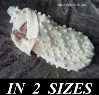 BABY COCOON PAPOOSE SAC KNITTING PATTERN #128 by ShiFios Patterns