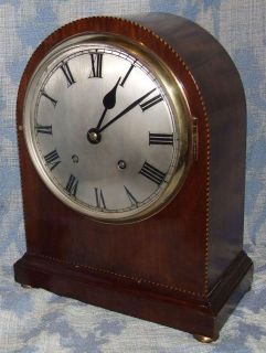 English EMPIRE Antique Inlaid Mahogany Bracket Mantel Clock (65)