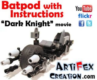 Custom Lego Batman BATPOD from Dark Knight 7888 7783 7785 6860 6857 