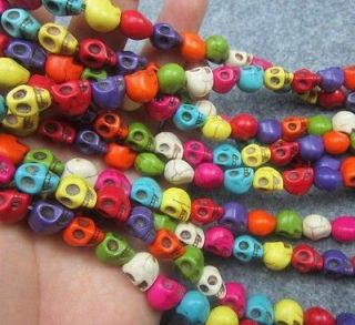   Carved Skull Head Loose Beads Jewelry Charms Beads 10x8mm,Mix L2