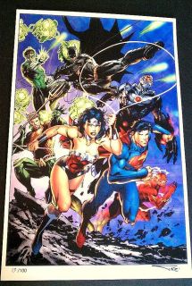 JUSTICE LEAGUE NYCC 2012 PRINT By JIM LEE & ALEX SINCLAIR Signed 